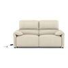 Leeroy Two Seater Leather Recliner Sofa in in Oyster White Colour