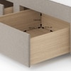 Holmebrook Engineered Wood Queen Size Drawer Storage Upholstered Bed In Shitake Beige Colour