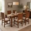 Globally Indian Aurelie Solid Sheesham Wood 6 Seater Dining Table Set 6 Chairs Beige
