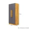 Hexa Red Wooden 2 Door Wardrobe with 4 Shelves in Giant Wood and Slate Grey Colour