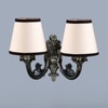 Devansh Metal Electric Wall Light in Antique Gold Colour with White & Black Shade Count of 2 Lights