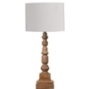 Devansh Grey Cotton Table Lamp With  Wood Natural Base (7X7X21.25 Inches)-7
