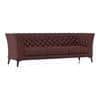Weston 3 Seater Premium Italian Leather Sofa In Bordeaux