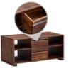 Jasol Solid Sheesham Wood 4 Drawer With 4 Open Shelves Coffee Table  In Provincial Teak Finish