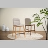 Scandinavian Arden Counter Chair Beige Natural Wood Finish