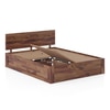 Kuba Solid Wood King Size Bed With Box Storage (Teak Finish)