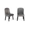 Rosslyn wood Set of 2 Dining Chairs in Iron Grey Velvet Upholstery with MAHAGONY FINISH