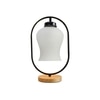 Devansh Milky Glass Wooden & Iron  Table Lamp -17 Inch Height  -Uyh