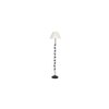 Docie White Natural Fiber Floor Lamp with Black Iron Base