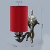 Devansh Metal Electric Wall Light in Antique Gold Colour with Red Shade Count of 1 Light