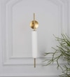 Kuombi Integrated 3 Light Led Wall Fitting In Brass Finish Metal With Milky White Glass
