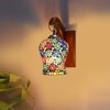 Devansh Solid Wood Electric Wall Light in Brown Colour with Multi Shade Count of 1 Light