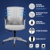 Regalia Mid Back Mesh Office Chair in Grey Colour