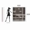 BLUEWUD Andrie Engineered Wood 4 Door Wardrobe/Clothes Storage Rack Organizer Almirah Cupboard with Hanger Rod Drawers and Shelves for Bedroom Home Furniture (Without Mirror, Wenge & White)