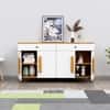 Hexa Red Multipurpose Storage Cabinet With 2 Drawer 4 Door in Giant Wood And Frosty White Colour