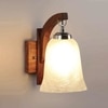 Devansh Solid Wood Electric Wall Light in Brown Colour with White Shade Count of 1 Light