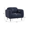 Scandinavian Mira One Seater Sofa Blue Matte Finish