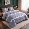 Grey Abstract 4 Pcs Comforter Set With Queen Size Bedsheet With 2 Pillow Covers