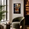 The Castle Decor Cigar Whiskey Glass Wall Art Framed Painting 14x20 Inch