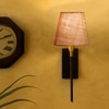 Devansh Metal Electric Wall Light in Black Colour with Beige Shade Count of 1 Light