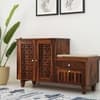 Mercury Solid Wood Shoe Rack in Honey