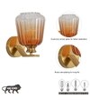 Brinley Single Light Wall Fitting In Brass  Finish Metal With Amber Glass