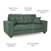 Payton 3 Seater Fabric Sofa in Fern Green Colour