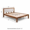 Linea Solid Wood Queen  Size Upholstered Bed Without Storage (Provincial Teak Finish, Grey Colour)