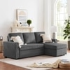 Solace Solid Wood Sofa cum Bed in Dark Grey