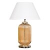 Maloto Amber Luster and Nickel Finish Table Lamp With White Cotton Shade