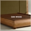Elowen Softline King Size Bed in velvet With Oak wood Frame & Hydraulic Storage