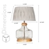 Tuscan Glass and Wood Table Lamp With Natural Linen Shade