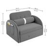 Jayen 1 Seater Pull Out Sofa cum Bed  in Grey Colour
