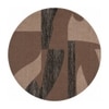 Handmade Round Wool Rug Modern Abstract Brown Beige 9 Feet Carpet
