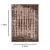 Abstract Brown Wool Silk Handmade Area Rug for Living Room 5x7