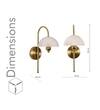 BELVUE Integrated LED Brass Wall Light with White Alabaster Shade
