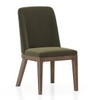 Anderson Solid Wood Single Dining Chair in Danish Walnut Finish With Deep Olive Velvet Colour