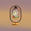 Devansh Multicolor Glass Wooden & Iron  Table Lamp -17 Inch Height  -Apj
