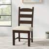 Newport Sheesham Wood   Dining Chair in Beige Mossy Fabric     DARK WALNUT FINISH