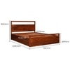 Turner Solid Wood Queen  Size Bed With Box Storage (Dark Oak Finish)