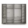 Naomi 6 Door Mirrored Wardrobe In High Gloss Beige Finish