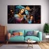 The Castle Decor Radha Krishna Wall Painting Design 5 Wooden Framed 27x48 Inch