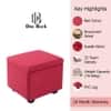 Doe Buck Hutcheson Upholstered Storage Ottoman Cube in Red Colour