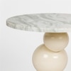 Kaba Arc Solid Wood Side Table in White Colour