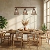 Funnel 3 Series Brown Solid Wood Cluster Hanging Light