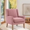 Leston Boucle Fabric Lounge Chair in Pink Colour