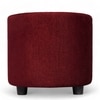 Iris Round Pouffee in Mossy Maroon Fabric