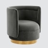 Bateau Solid Wood Lounge Chair in Dark Grey Colour