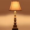 Devansh Off-White Cotton Vintage  Lamp With Wood Base (12X8X24)