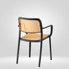 Kepler Brooks Zen Cafeteria Dining Chair With Arms in Black Colour